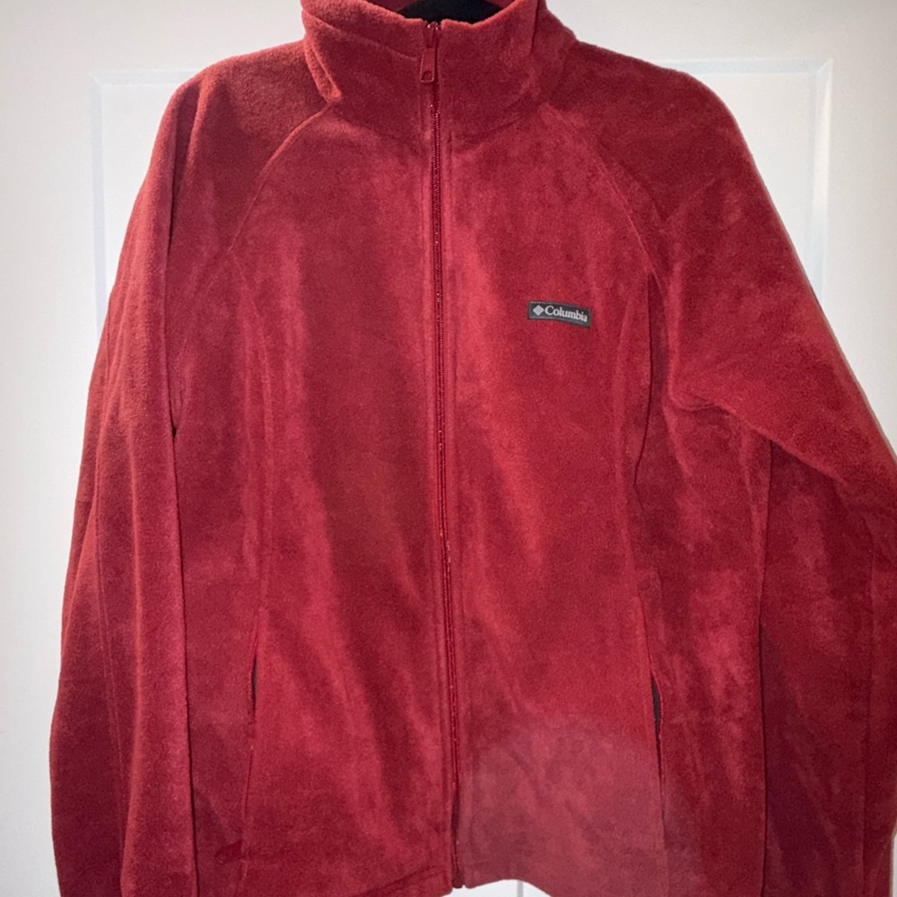 Columbia Red Fleece Zip Up